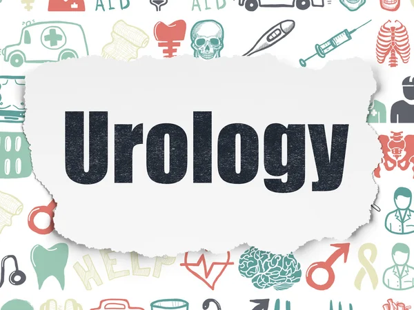 Conceito de cuidados de saúde: Urologia sobre papel rasgado fundo — Fotografia de Stock