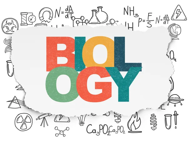 Science concept: Biology on Torn Paper background — Stock Photo, Image