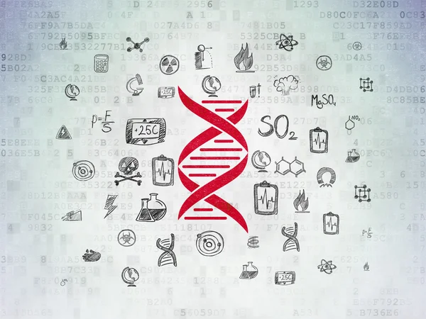 Conceito de ciência: DNA sobre fundo de papel digital — Fotografia de Stock