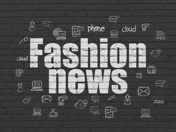 Nachrichtenkonzept: Fashion News auf Wandhintergrund — Stockfoto
