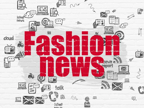 Nachrichtenkonzept: Fashion News auf Wandhintergrund — Stockfoto