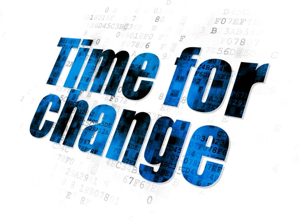 Conceito de linha do tempo: Tempo para a mudança no fundo digital — Fotografia de Stock