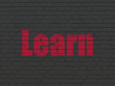 Eğitim kavramı: duvar arka plan üzerinde öğrenmek