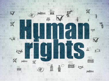 Political concept: Human Rights on Digital Paper background