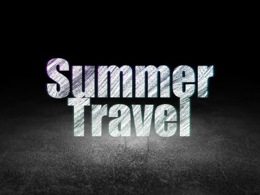 Vacation concept: Summer Travel in grunge dark room