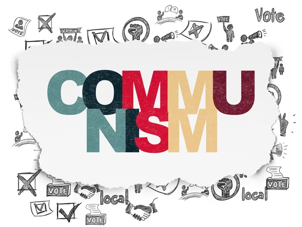 Concetto politico: comunismo su sfondo carta stracciata — Foto Stock