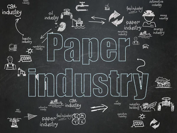 Concepto de industria: industria del papel en el fondo del consejo escolar —  Fotos de Stock