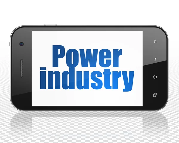 Concept de l'industrie : Smartphone avec Power Industry à l'écran — Photo