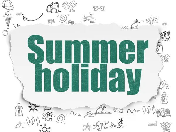 Vacation concept: Summer Holiday on Torn Paper background — Stock fotografie