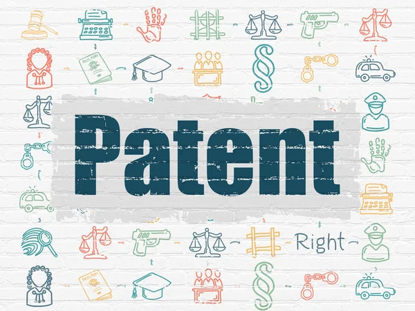 Concepto de ley: Patente sobre fondo de pared — Foto de Stock