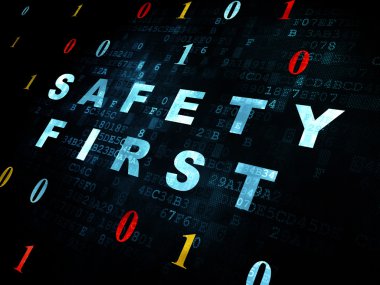 Güvenlik kavramı: Emanet ilk dijital arka plan üzerinde