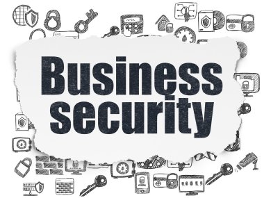 Security concept: Business Security on Torn Paper background