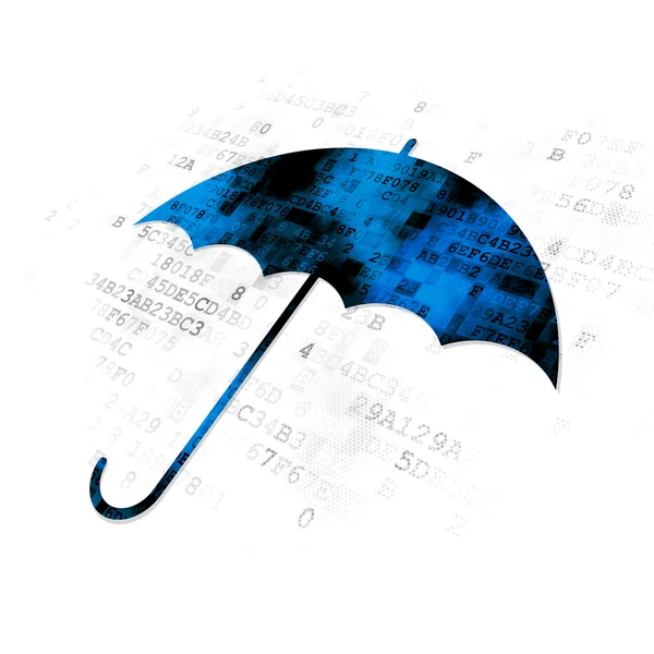 Gizlilik kavramı: dijital arka plan üzerinde şemsiye — Stok fotoğraf