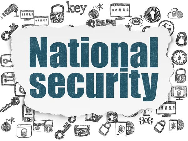 Concetto di protezione: sicurezza nazionale su sfondo carta strappata — Foto Stock