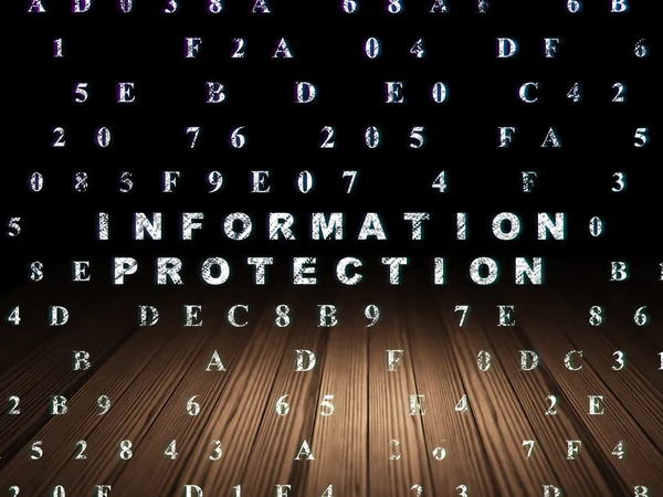 Concept de confidentialité : Protection de l'information dans une pièce sombre grunge — Photo