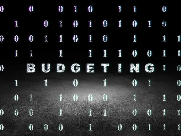 Concetto di finanza: budgeting in camera oscura grunge — Foto Stock