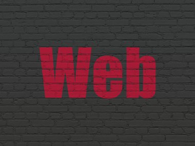 Web geliştirme kavramı: Duvardaki ağ arkaplanı