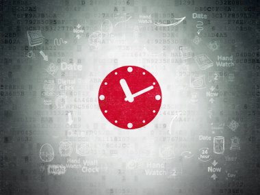 Zaman kavramı: dijital kağıt arka plan üzerinde saat