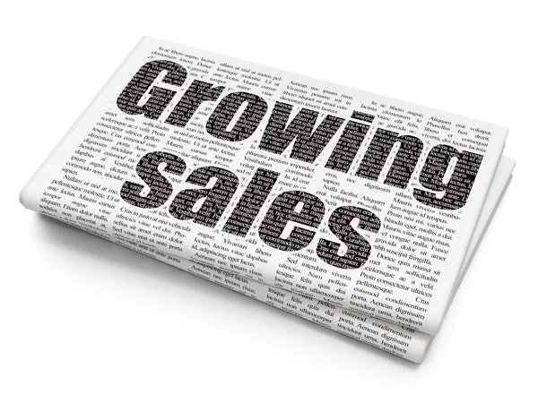 Business concept: Growing Sales on Newspaper background — 图库照片