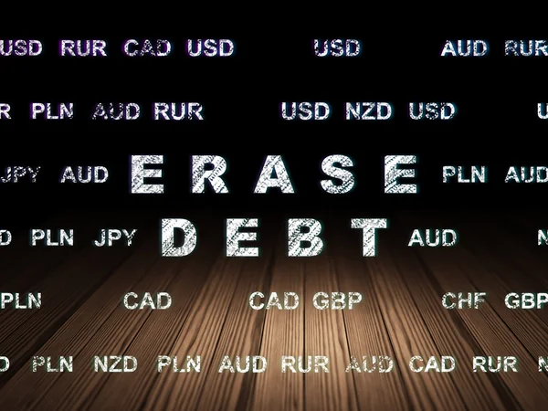 Business concept: Erase Debt in grunge dark room — Stock fotografie