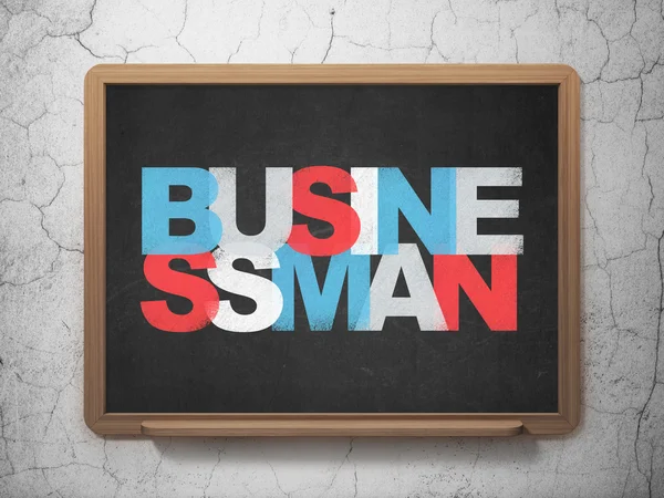 Finance concept: Businessman on School Board background — Stok fotoğraf