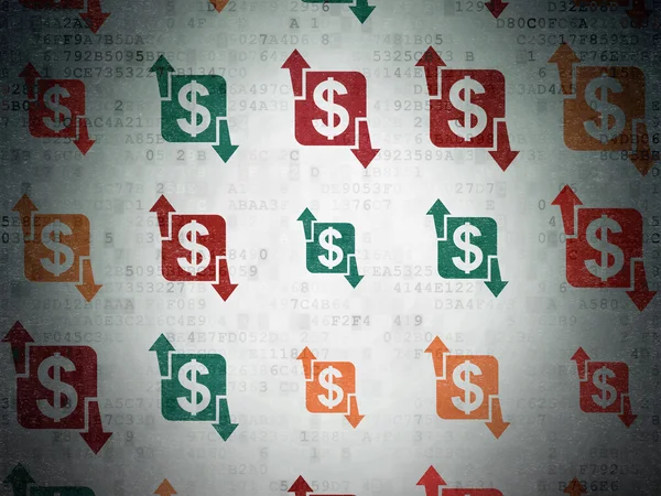 Business concept: Finance icons on Digital Paper background — Zdjęcie stockowe