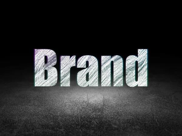 Advertising concept: Brand in grunge dark room — Stock Photo, Image