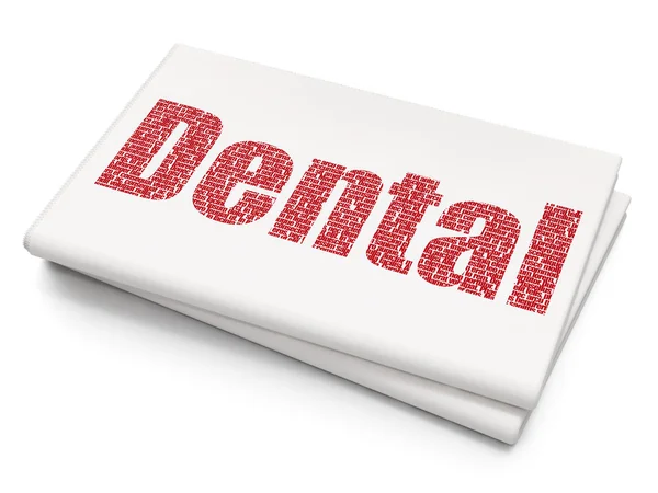 Gesundheitskonzept: Zahnfleisch auf leerem Zeitungshintergrund — Stockfoto