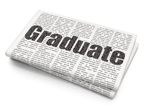 Conceito de aprendizagem: Graduate on Newspaper background — Fotografia de Stock