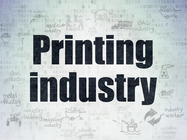Conceito da indústria: Indústria de impressão sobre fundo de papel digital — Fotografia de Stock