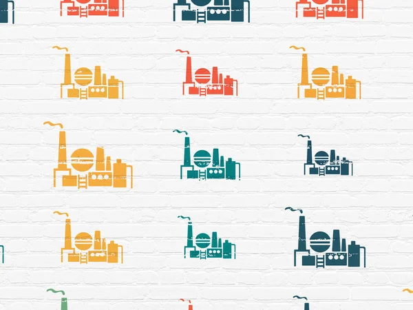 Manufacuring concept: Oil And Gas Indusry icons on wall background — Φωτογραφία Αρχείου