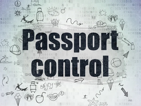 Travel concept: Passport Control on Digital Paper background — Stockfoto