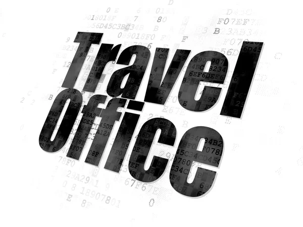 Conceito de viagem: Escritório de viagens em fundo digital — Fotografia de Stock