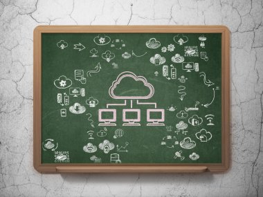 Bulut teknoloji kavramı: okul yönetimi arka plan bulut ağda