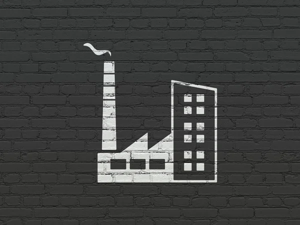 Industry concept: Industry Building on wall background — Stock Photo, Image