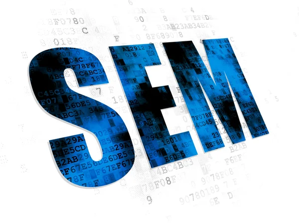 Marknadsföringskoncept: SEM på digital bakgrund — Stockfoto