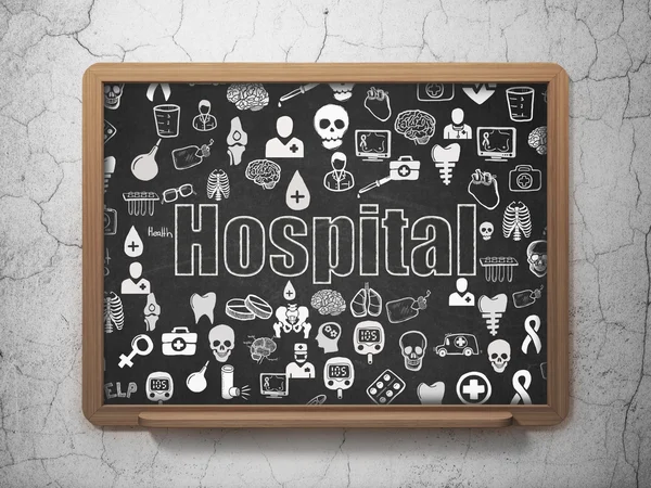 Health concept: Hospital on School Board background — Stock Photo, Image