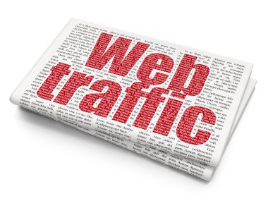 Web design concept: Web Traffic on Newspaper background
