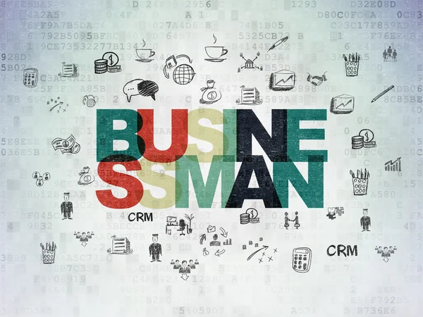 Business concept: Businessman on Digital Paper background — ストック写真