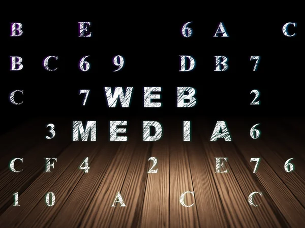 Conceito de Web design: Web Media em sala escura grunge — Fotografia de Stock