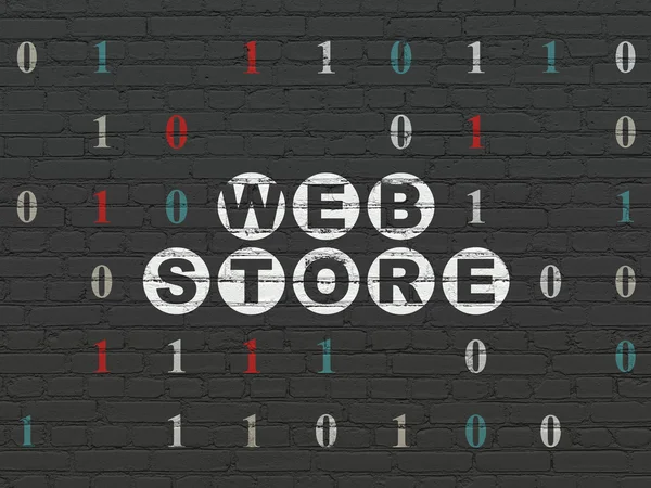 Web design concept: Web Store na tle ściany — Zdjęcie stockowe