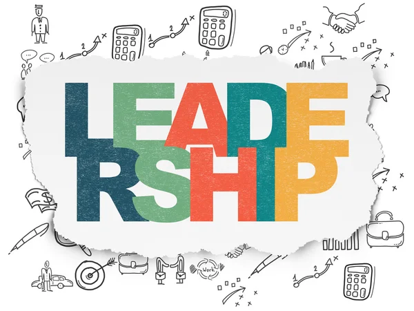 Business concept: Leadership on Torn Paper background — Stock Photo, Image