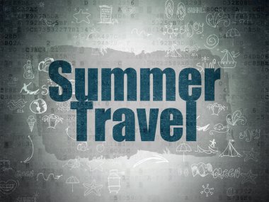 Vacation concept: Summer Travel on Digital Paper background