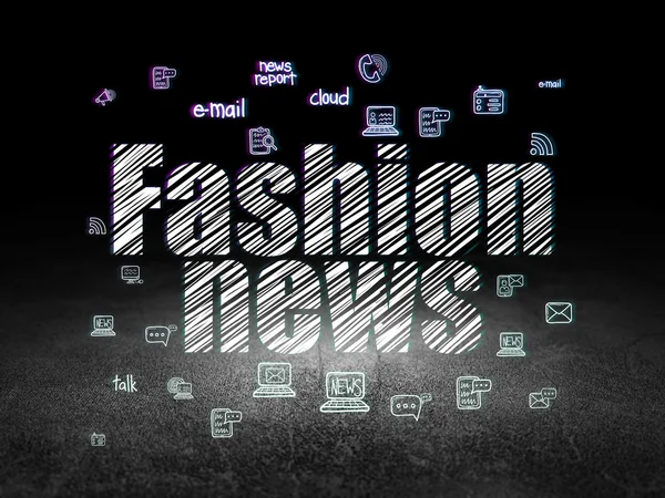 News concept: Fashion News in grunge dark room — Stock Photo, Image