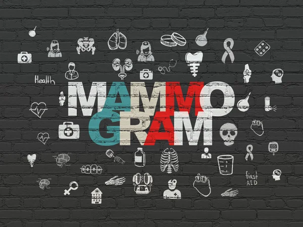 Egészségügyi koncepció: Mammogram a háttér — Stock Fotó