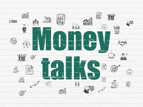 Finance concept: Money Talks on wall background