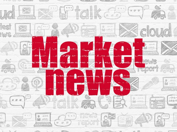 News concept: Market News on wall background — Stock Photo, Image