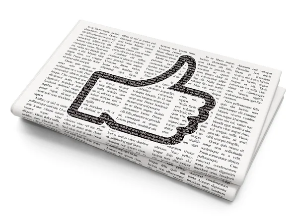 Social network concept: Thumb Up on Newspaper background — 스톡 사진