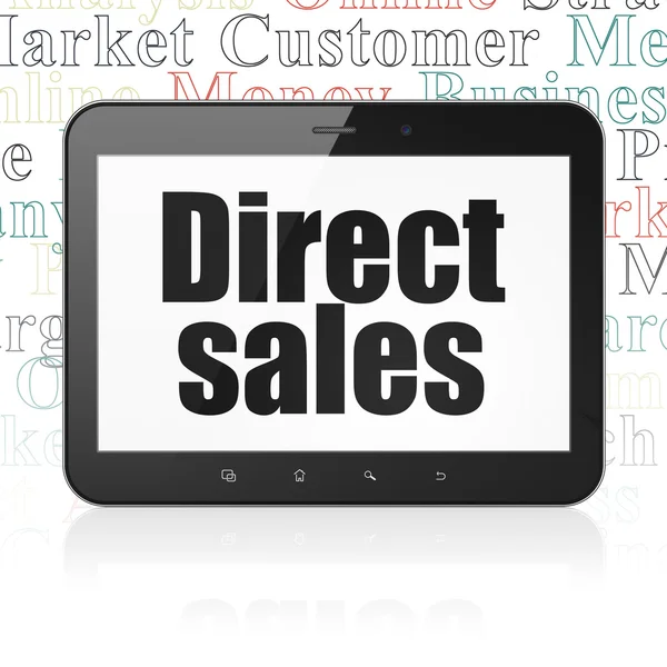 Concepto de marketing: Tablet Computer con ventas directas en pantalla —  Fotos de Stock