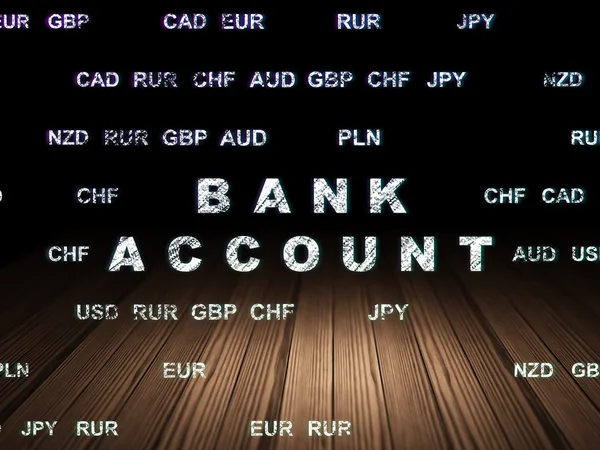 Currency concept: Bank Account in grunge dark room — Stock Photo, Image